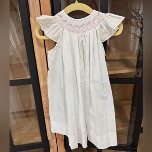 Vintage smocked bishop dress heirloom baby girl embroidered white classic ruffle